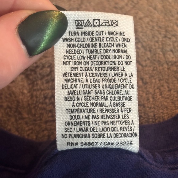 PINK Victoria's Secret Long Sleeve Tee - Dark Blue with Sequin Logo | Size M - Picture 5 of 9